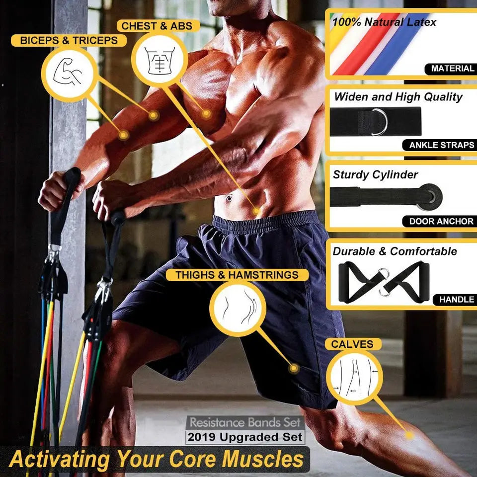 Portable Resistance Bands With Handles, Resistance Tubes